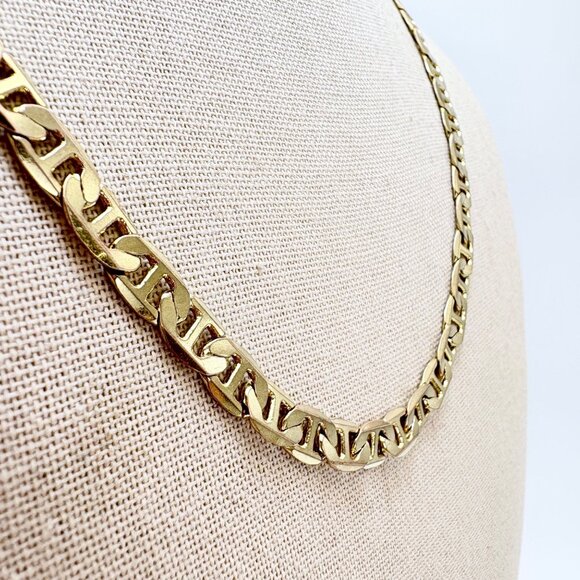 VTG 14K Gold Plated Copper Base Metal Mariner Link Chain Size 24" Length - Picture 5 of 12